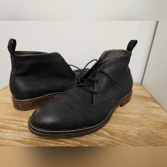 Men's Cole Haan Berkshire Lug Chukka Boots size 11 Waxy Black-Truffle pre-owned - Picture 2 of 12